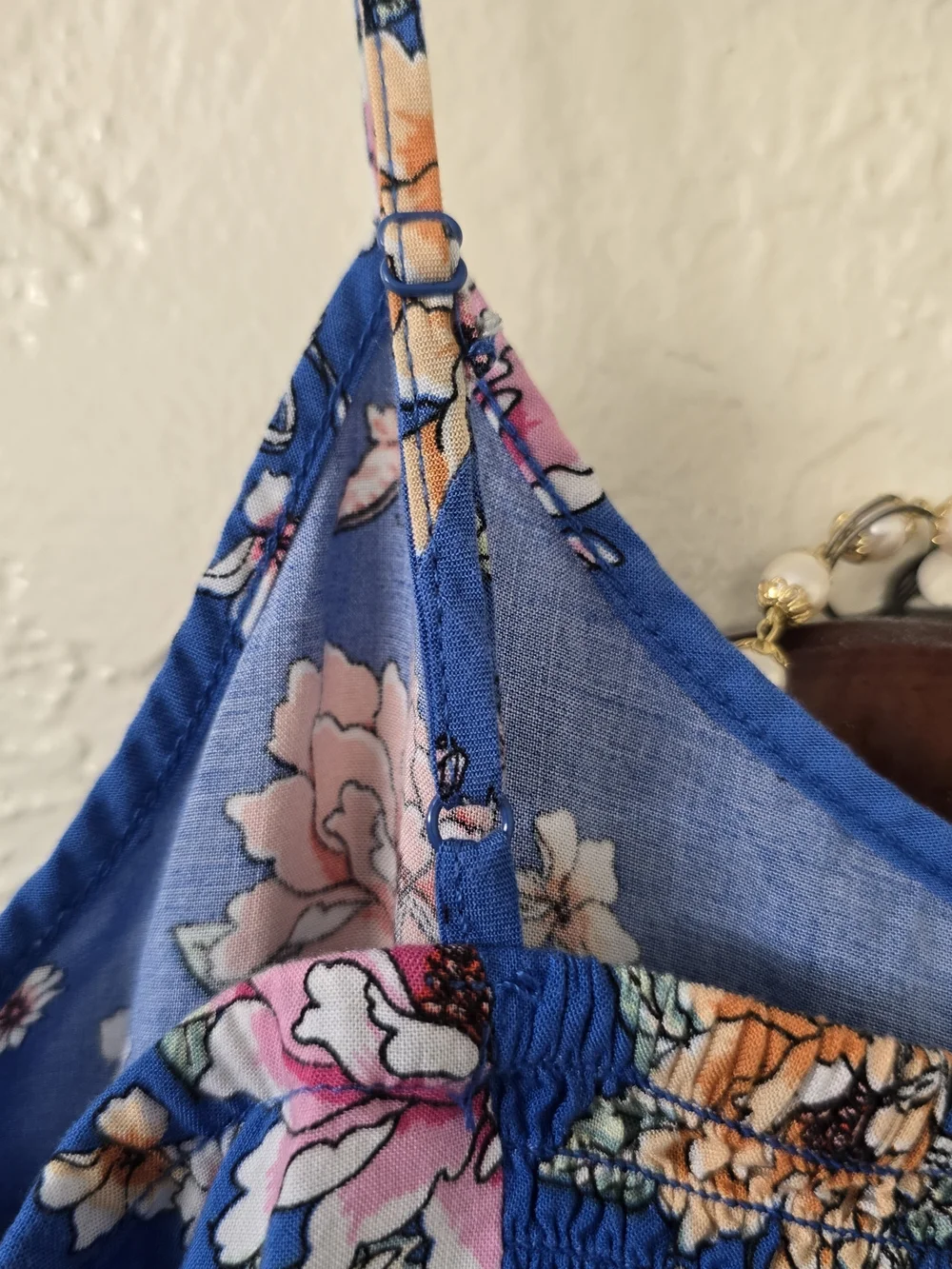 Blue Floral Button-Front Romper Size M Excellent Condition